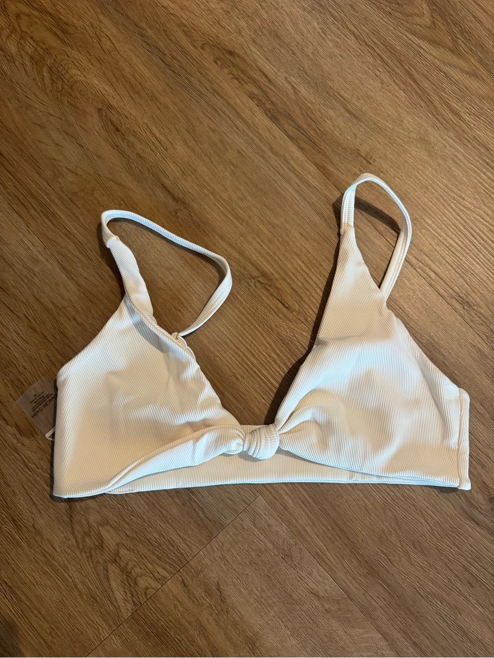Women’s White Knot-Front Bikini Top
